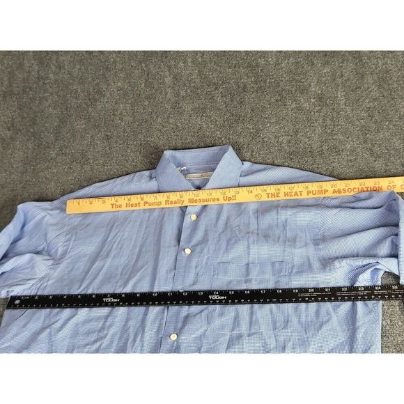 Ermenegildo Zegna Button Up Shirt Men Sz L Gingham Blue White Everyday Workwear - Picture 4 of 7